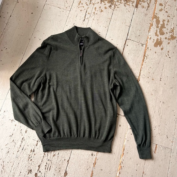 Jos. A. Bank Traveler Quarter Zip Merino Wool Sweater - Picture 1 of 12